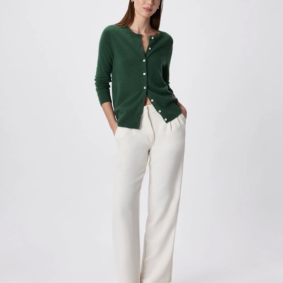 Quince Mongolian Cashmere Cardigan in Forest Green Size Small NWOT - Picture 3 of 8